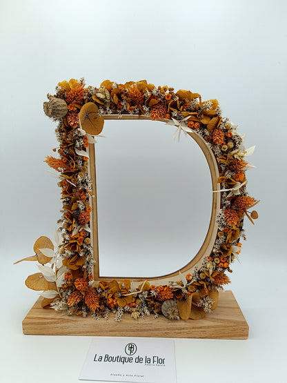 Wooden initials preserved flowers