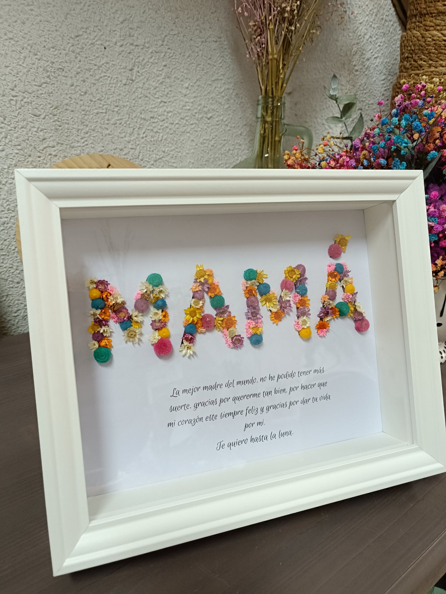 Preserved flower name frame