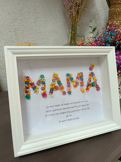 Preserved flower name frame