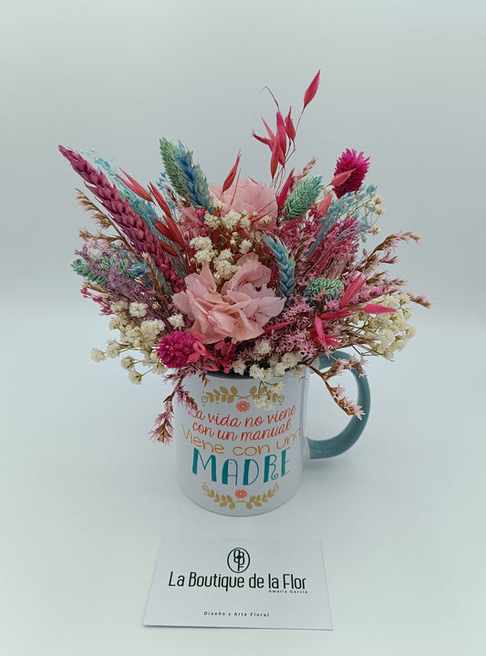 Preserved flower colored cup