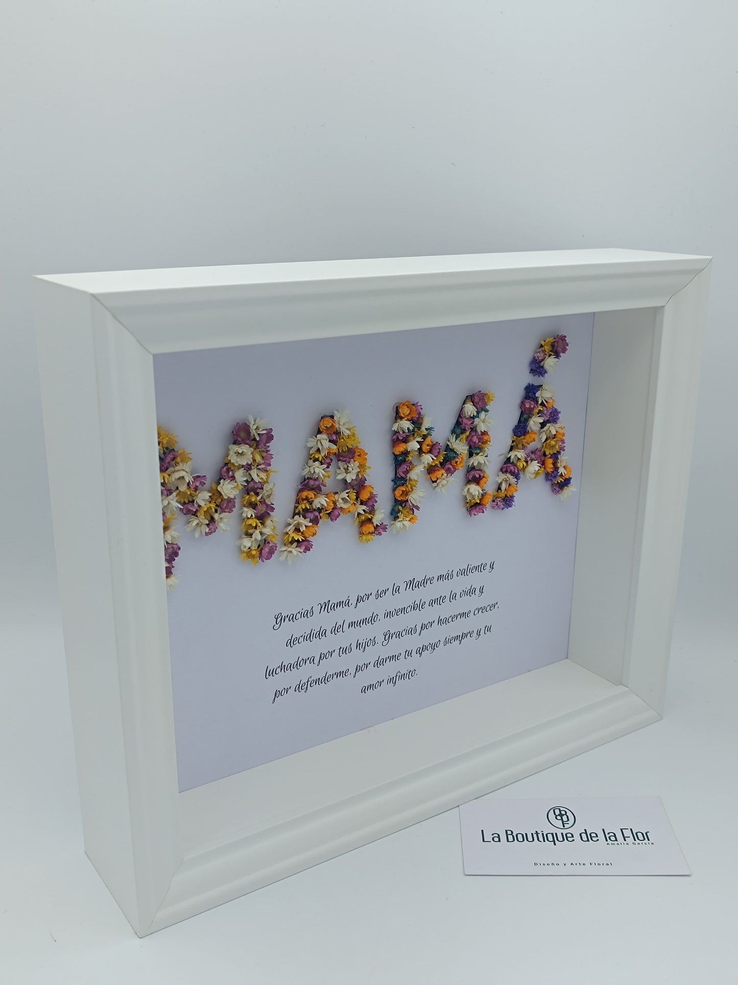 Preserved flower name frame